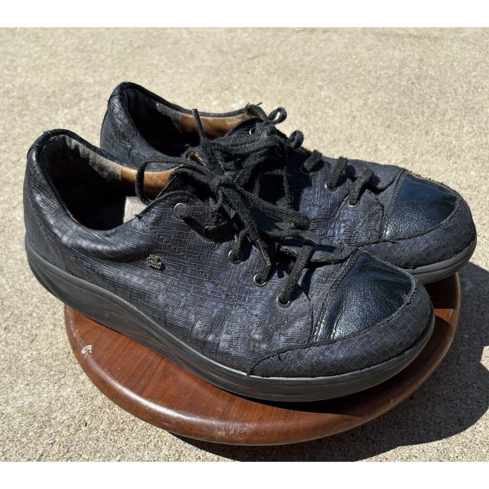 Finn Comfort Shoes Sneakers Womens 7.5 Blue Casual Lace Oxford Leather Germany
